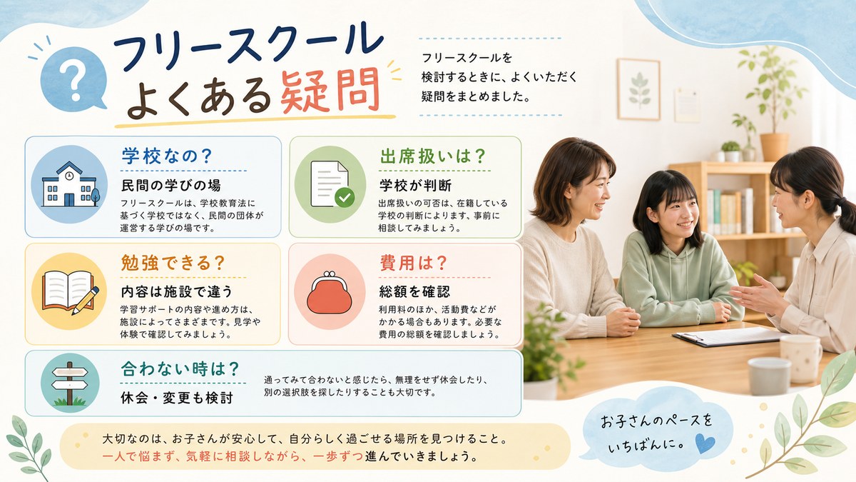 小学生・卒業・通えない場合・無料の居場所・高校生・助成を相談する親子