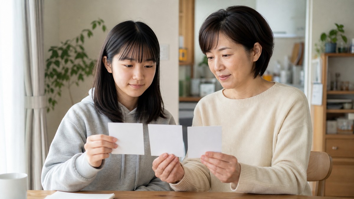 登校の形を複数から選び朝の負担を減らす日本人の親子