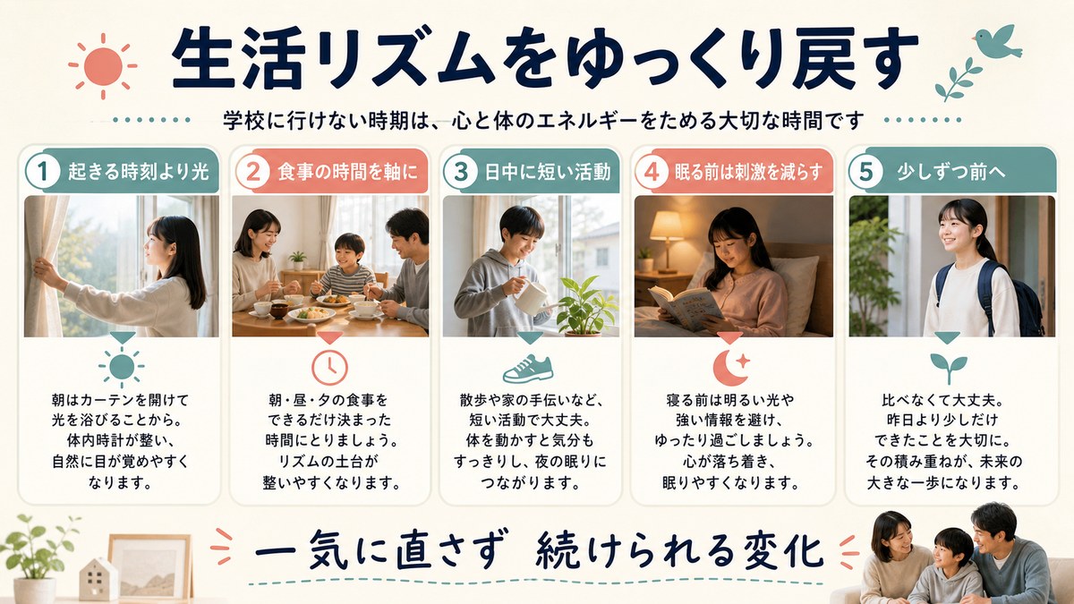 午後の予定を起点に少しずつ整える日本人高校生