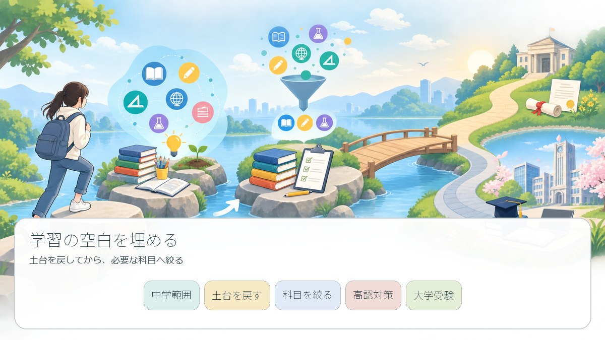 大学受験に向けて学習の空白を埋める順序