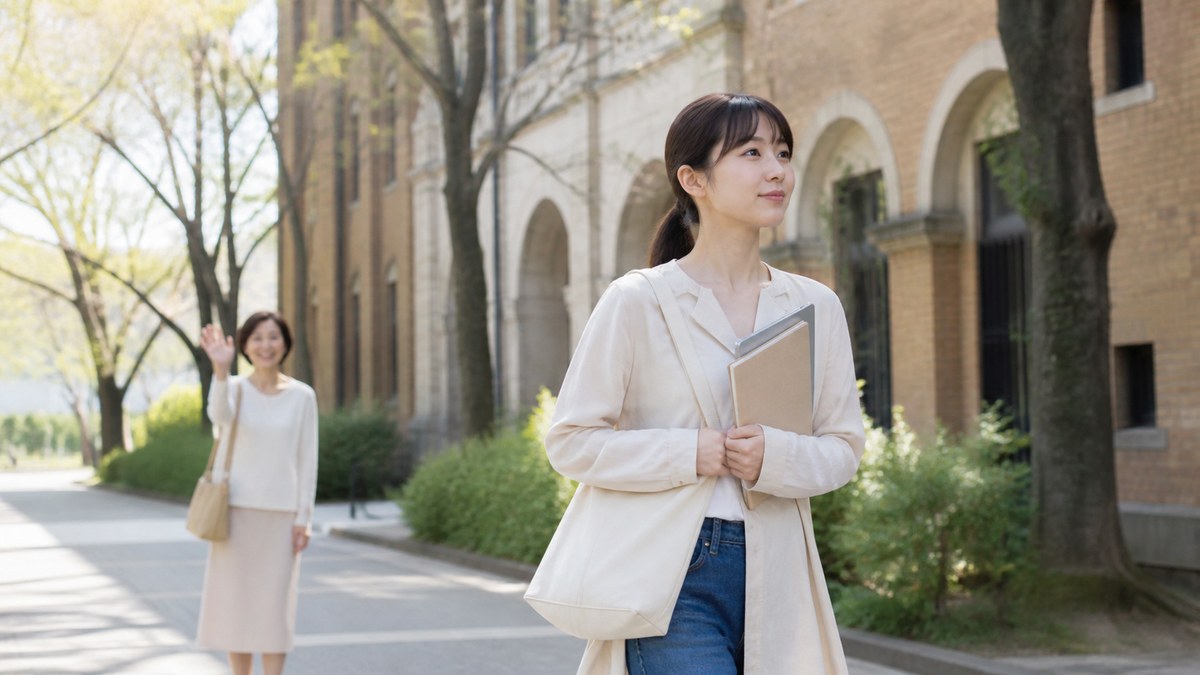 自分の道で大学への次の一歩を進む日本人の若者