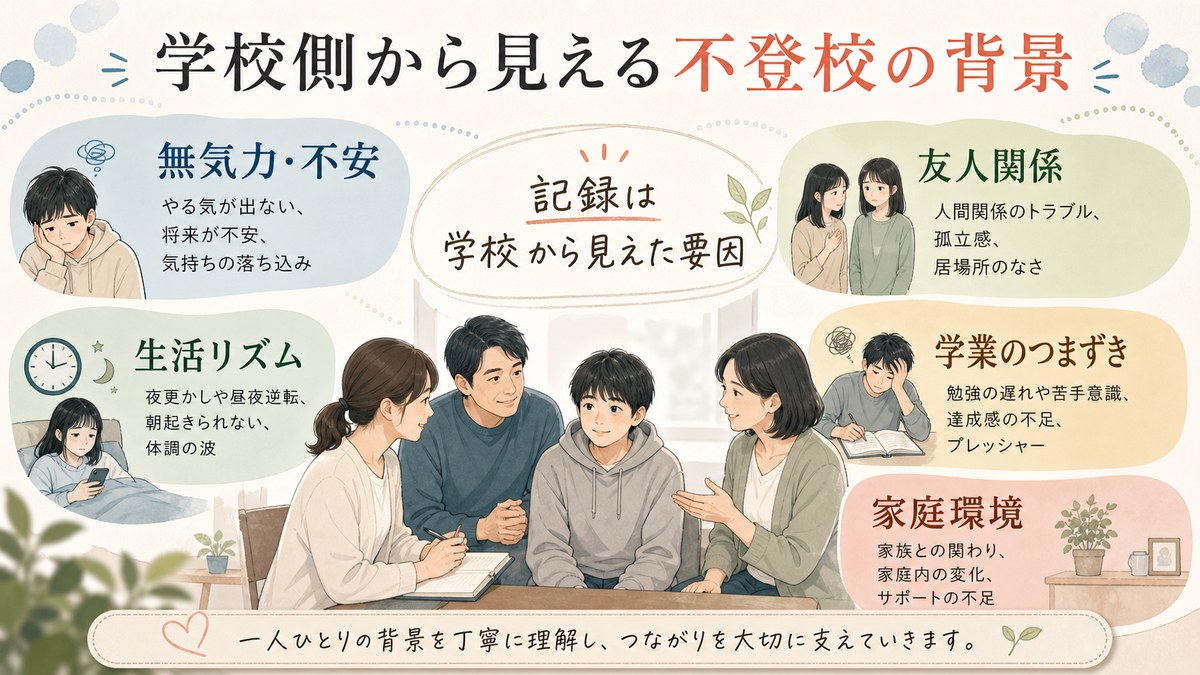 教職員が把握した意欲・生活リズム・不安の要因と重なりを示す図