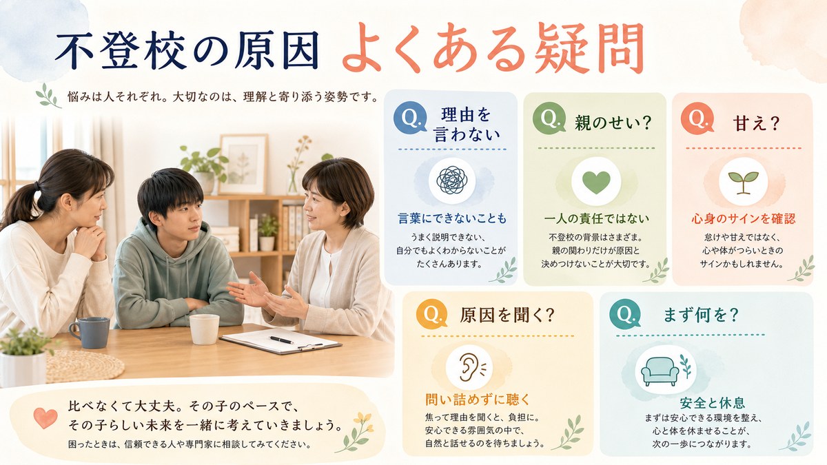 意欲・人間関係・朝の不調・原因不明・高校年代の違いを相談する親子