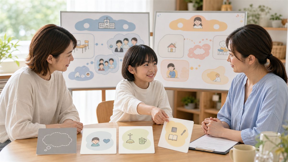 原因を一つに決めず現在の状態・負担軽減・次の選択肢を更新する子どもと保護者
