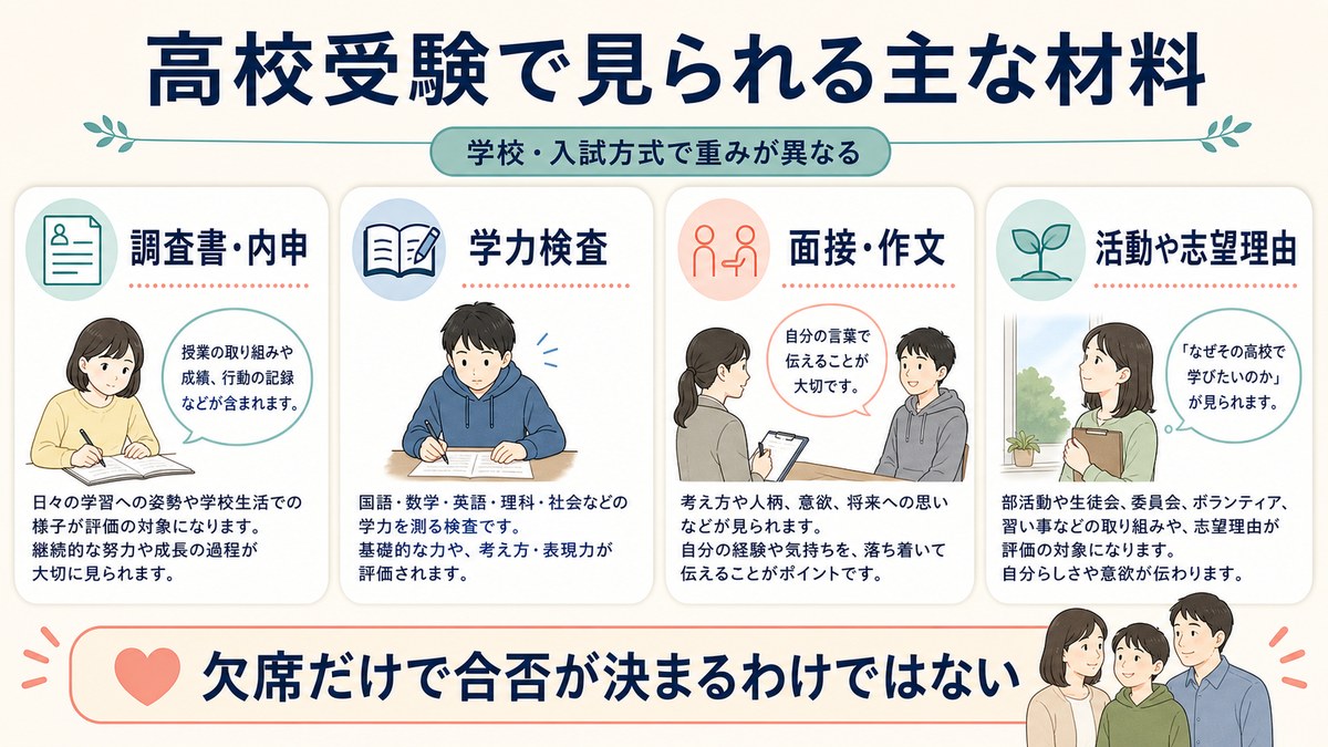 別室テスト・課題・学習報告を評定材料として学校へ相談する図