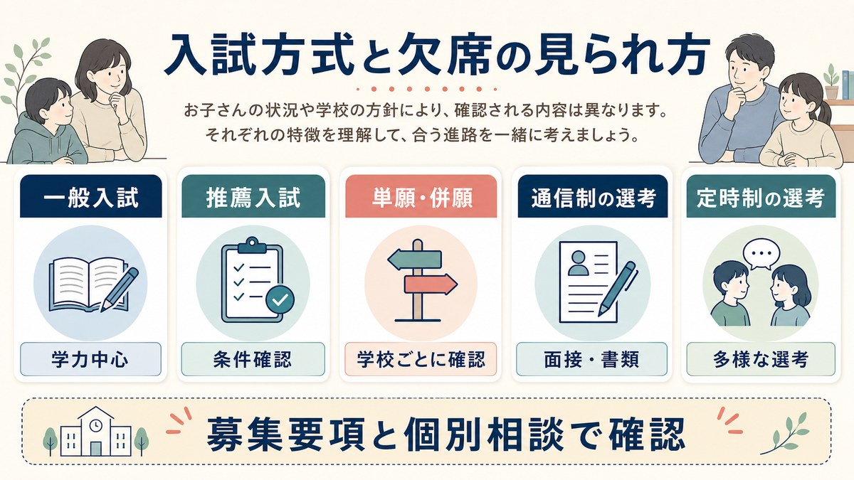 公立全日制から通信制まで内申の影響が小さくなる五つの受験ルート