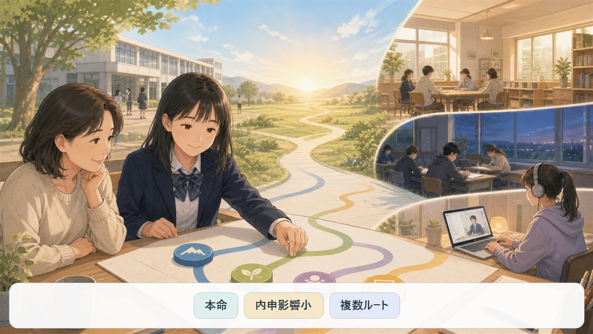 本命と内申の影響が小さい複数ルートを持つ受験計画