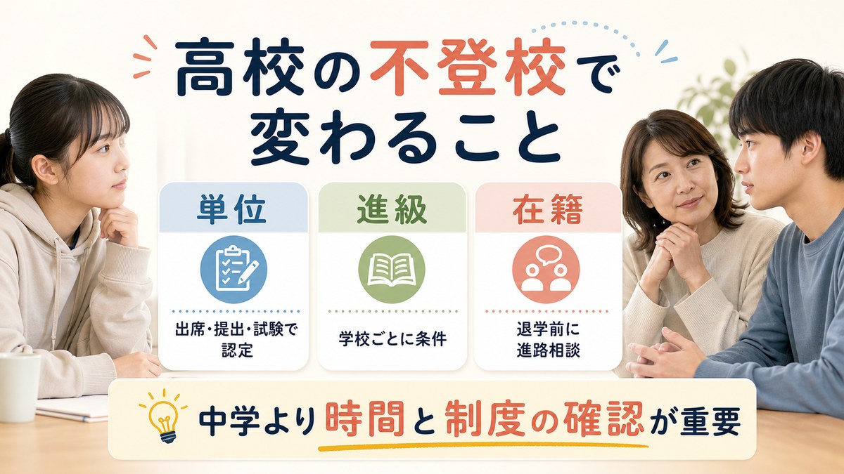 科目別欠席から単位と進級へ影響する高校特有の仕組み