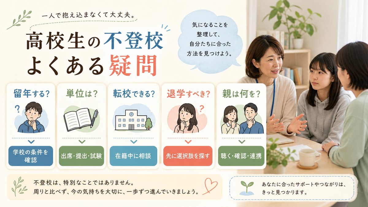 留年・欠席・早期転入・中退後・進学就職を相談する家族
