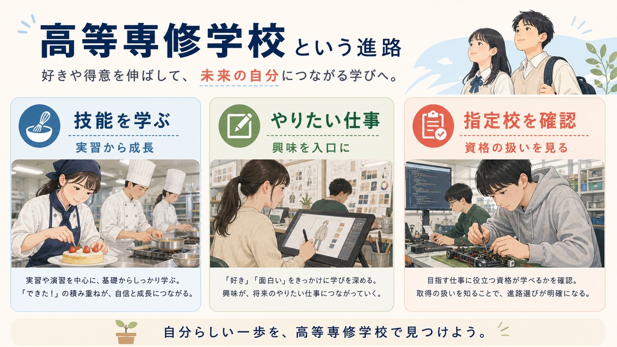 調理・デザイン・情報・美容などの職業教育を見学する中学生と保護者