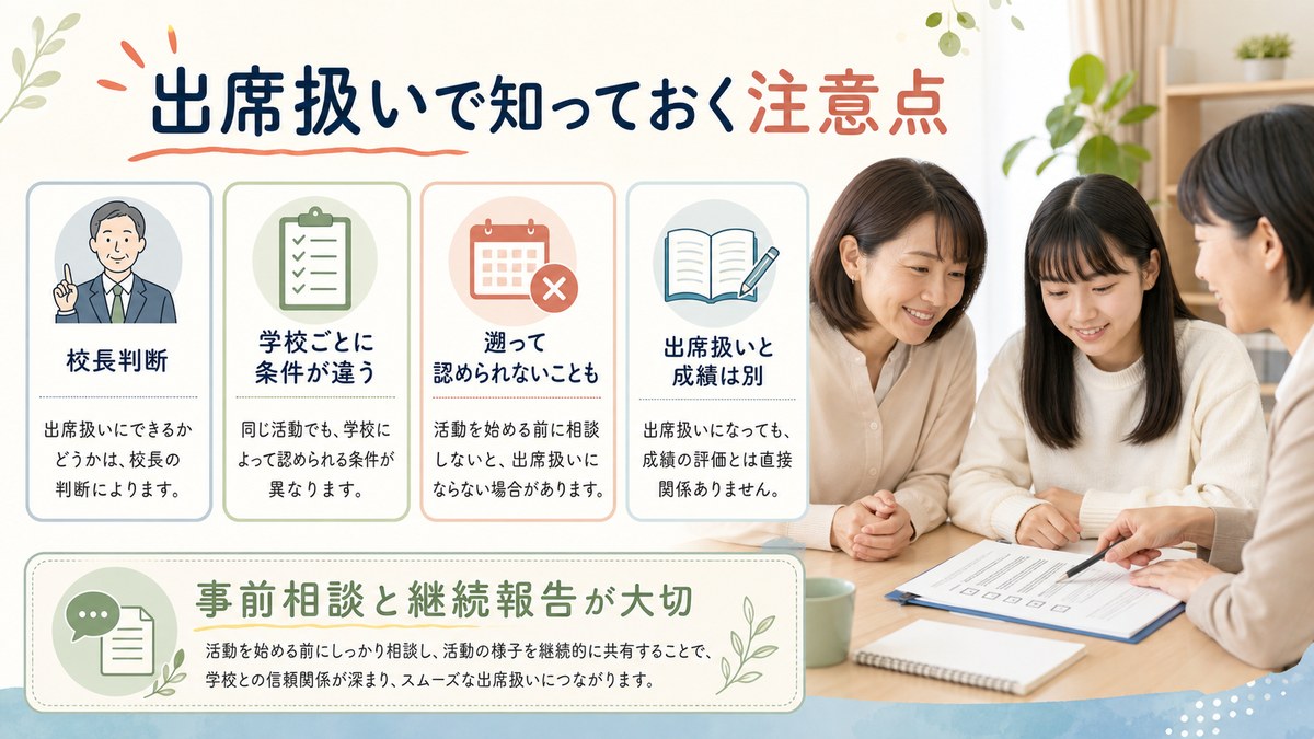 出席と評定・学校ごとの判断・高校の単位制度を分けて考える図