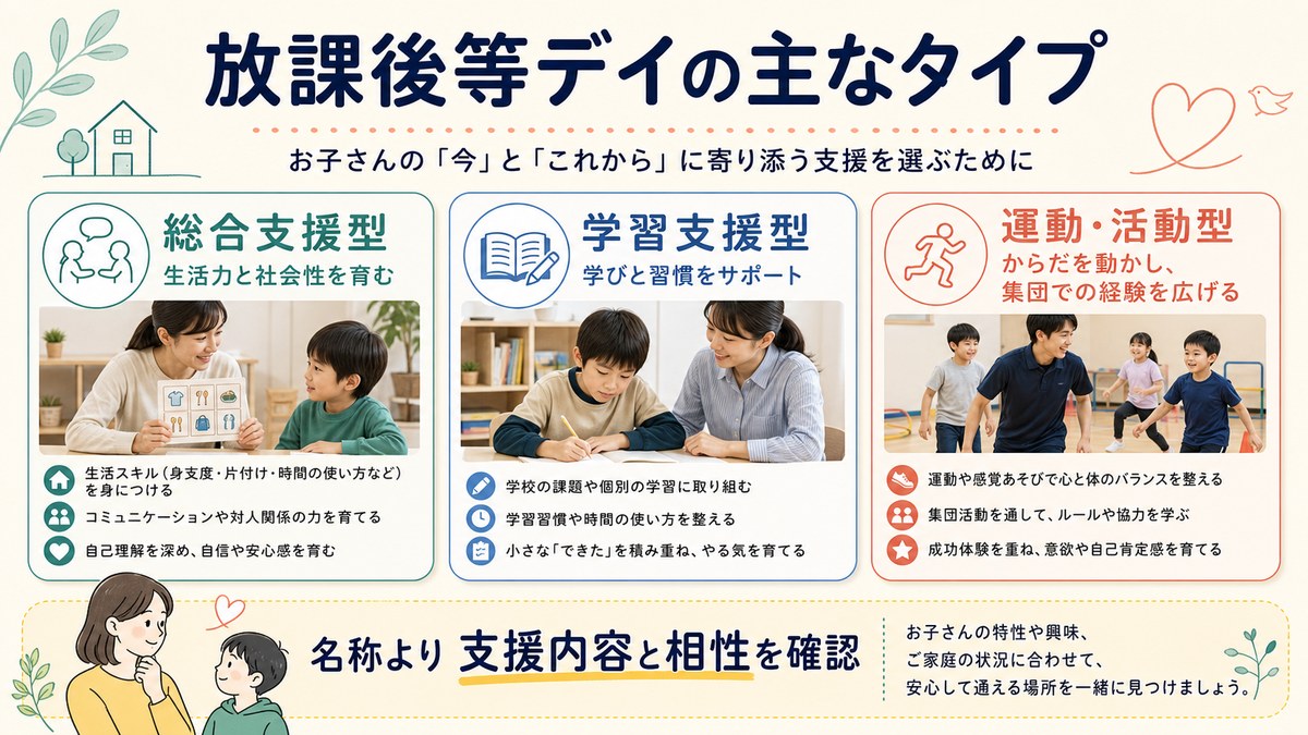 専門特化型・居場所型・習い事型の三タイプを比べる親子