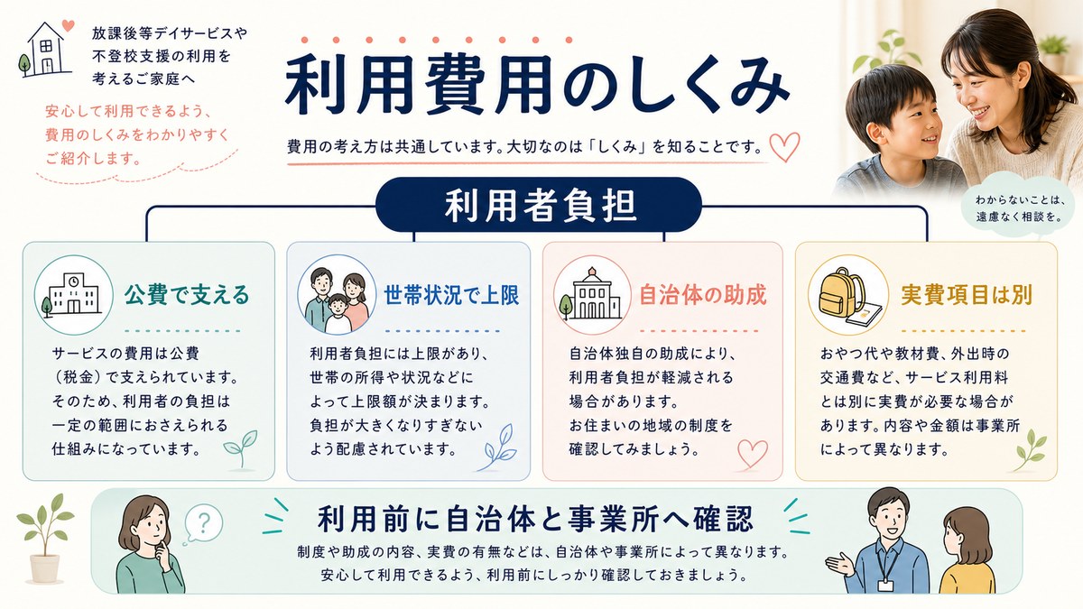 公費負担・世帯別上限・就学児制度・別途実費の料金構造
