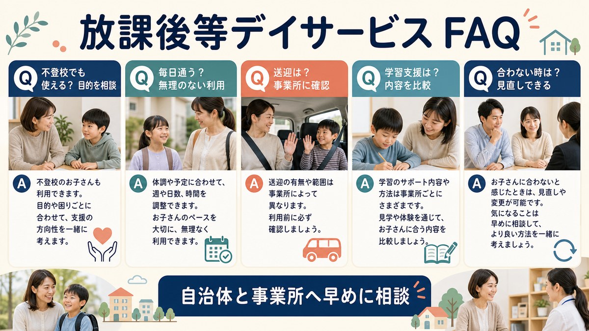 利用年齢・受給者証・支給量・学童との違い・複数併用を相談する家族