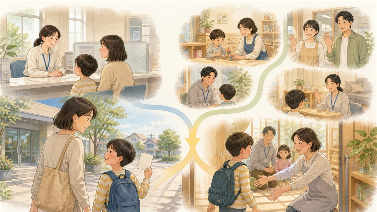 窓口相談と事業所見学を並行し通所支援を始める親子