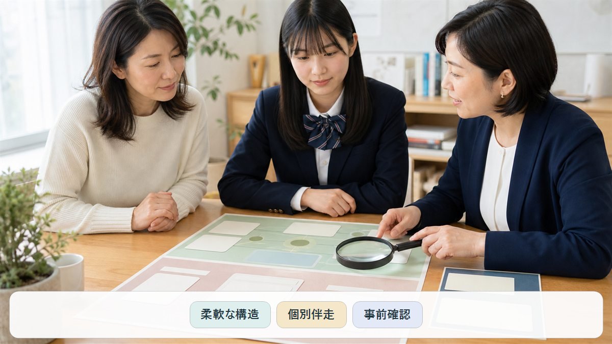 柔軟な支援構造と個別伴走の深さを拡大して確認する親子