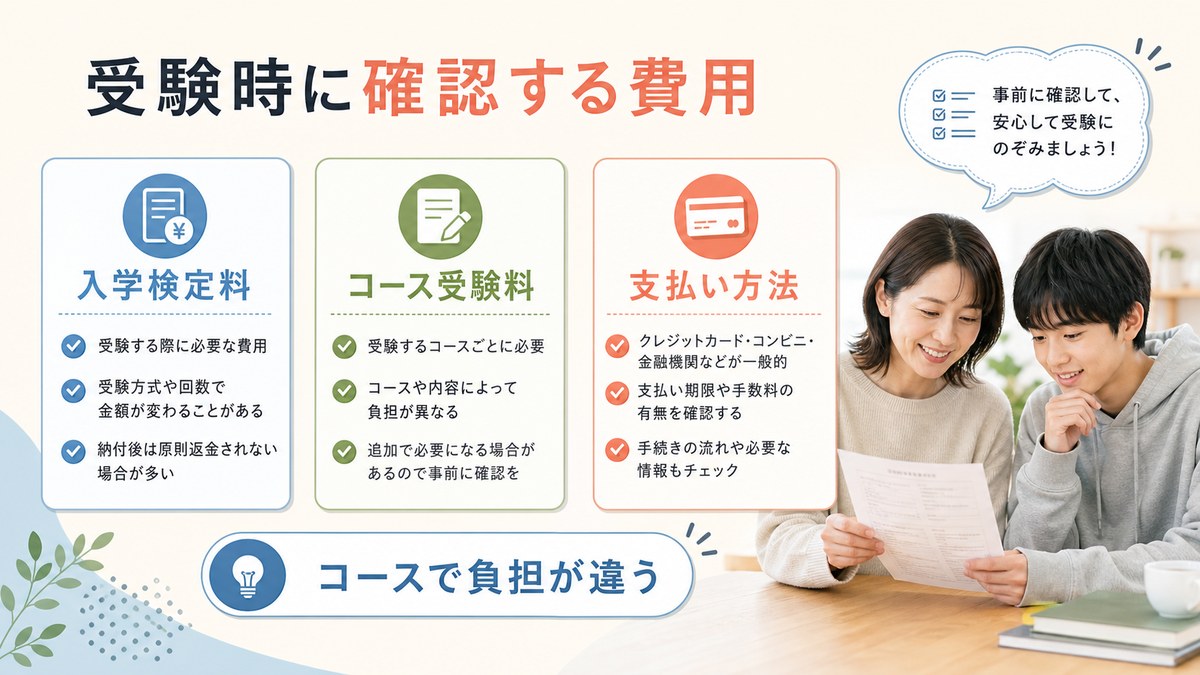 自宅型・オンライン型・通学型で検定料の水準が異なることを示す図