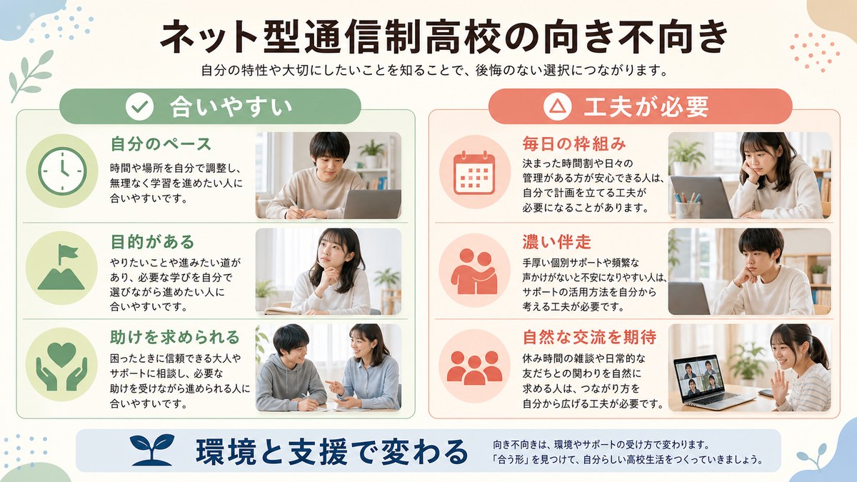 自分で動ける柔軟な学びと日課・対面伴走のある学びを同等に比較する親子
