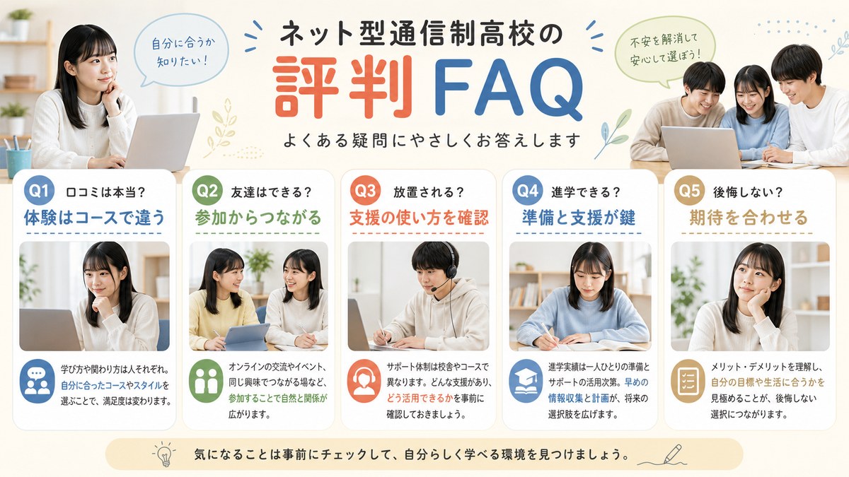 評判・入試・オンライン交流・通学量・時間の使い方について相談する親子