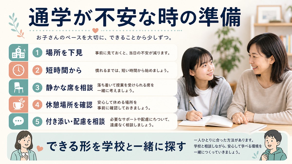不安の分解・事前相談・日帰りでの場慣らし