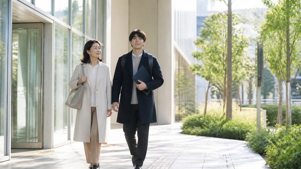 公的な就職支援を使って次の一歩を進む日本人の若者と母親