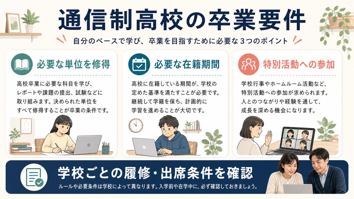 単位・在籍期間・対面学習と活動を積み上げる卒業要件