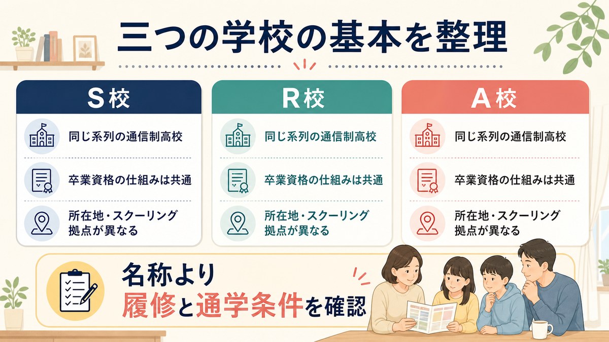 共通する学習基盤と3つの進路を示す図