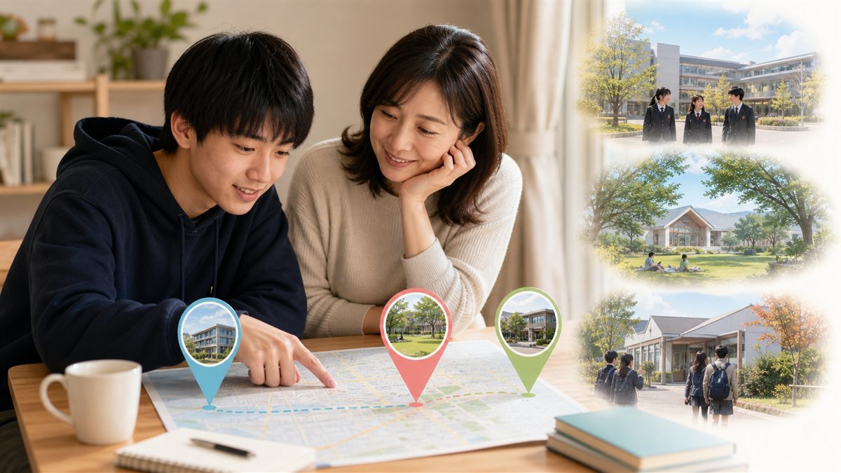 行きたい本校の場所から進路を選ぶ日本人高校生
