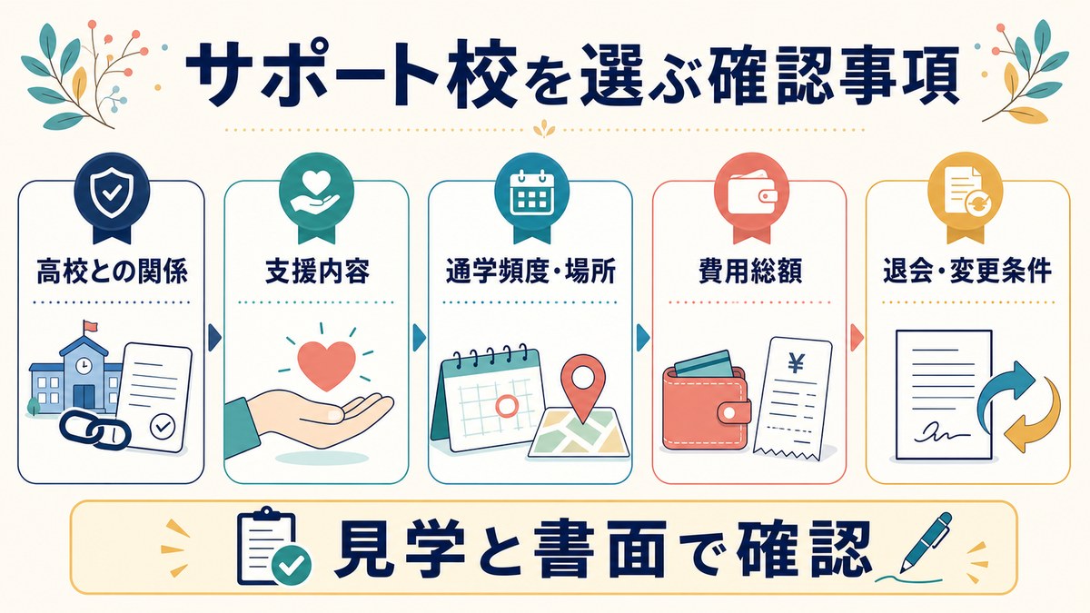 支援内容など5項目を確認する日本人家族