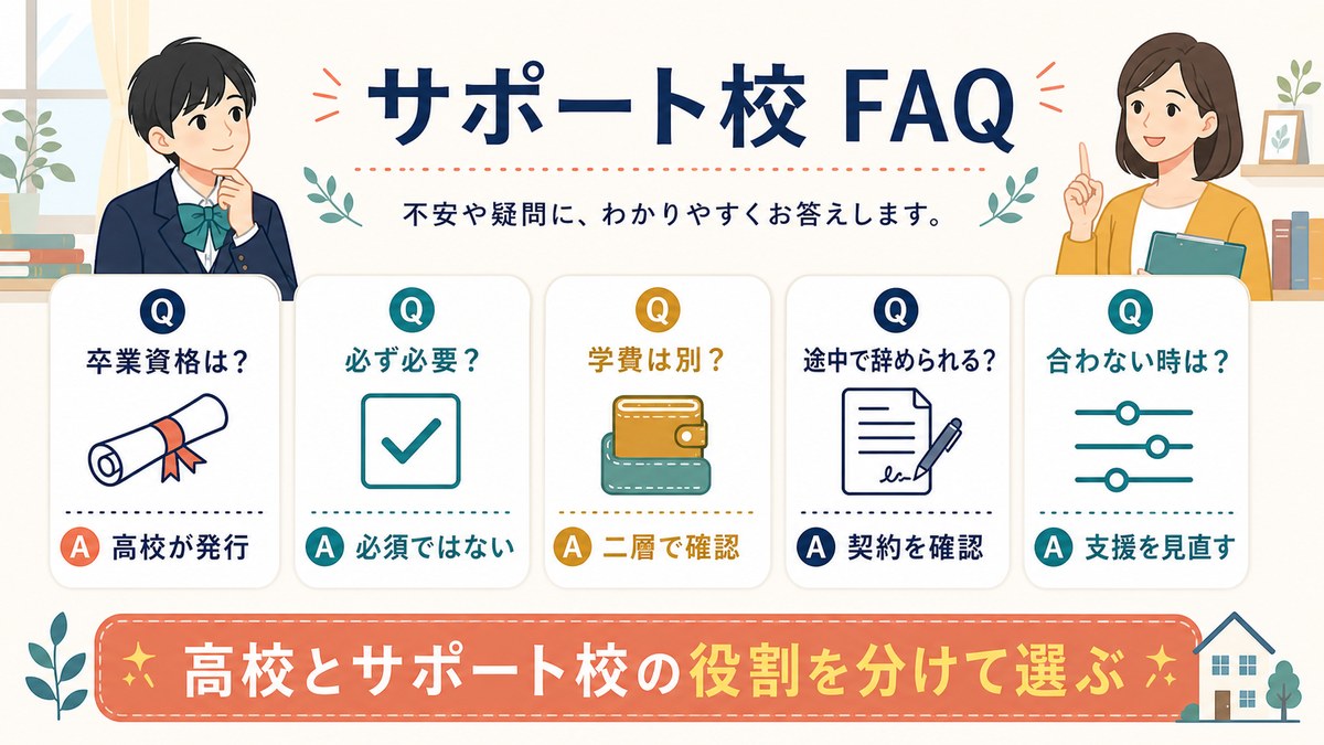 サポート校について相談する日本人親子