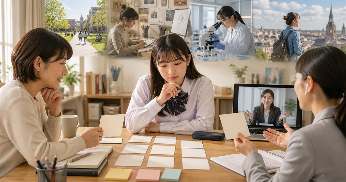 通信制高校の卒業計画と大学受験対策を相談する親子