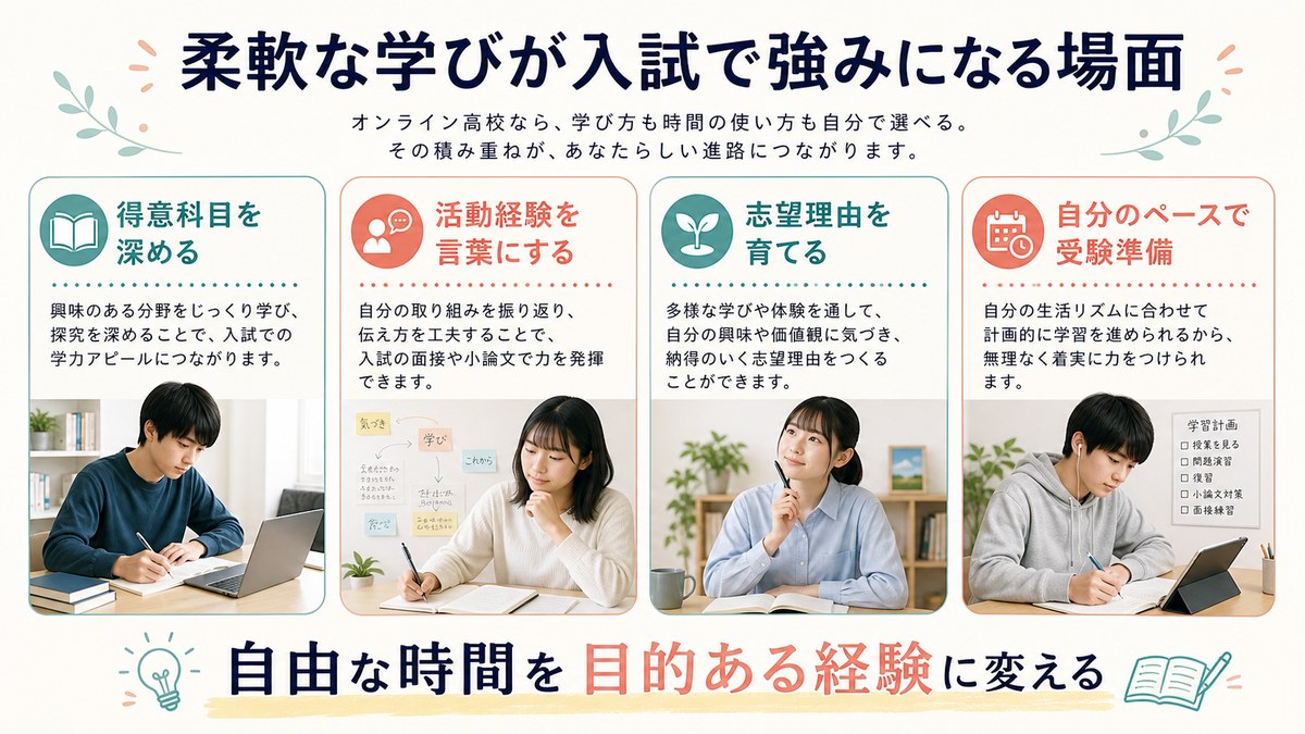 柔軟な時間・活動実績・学び直しを大学受験に生かす高校生