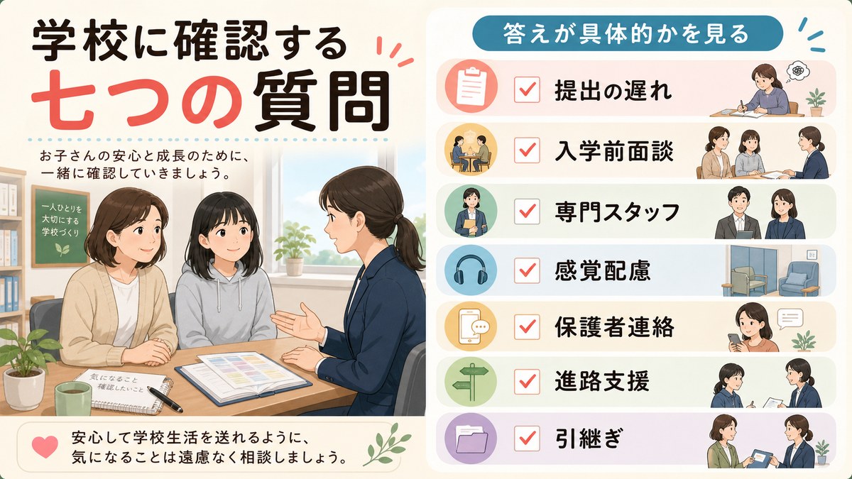 見通し・提出管理・代替学習手段を具体的に確認するチェック図