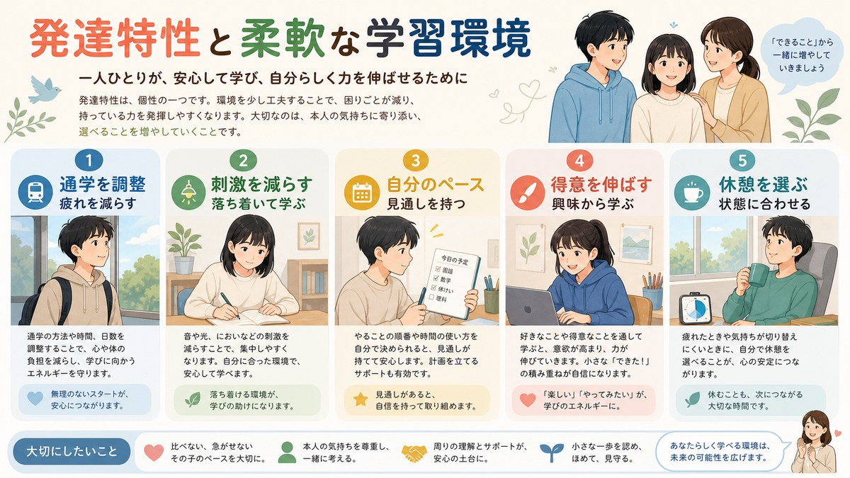 学習管理・配慮・連絡・進路支援・引き継ぎを学校へ質問する親子
