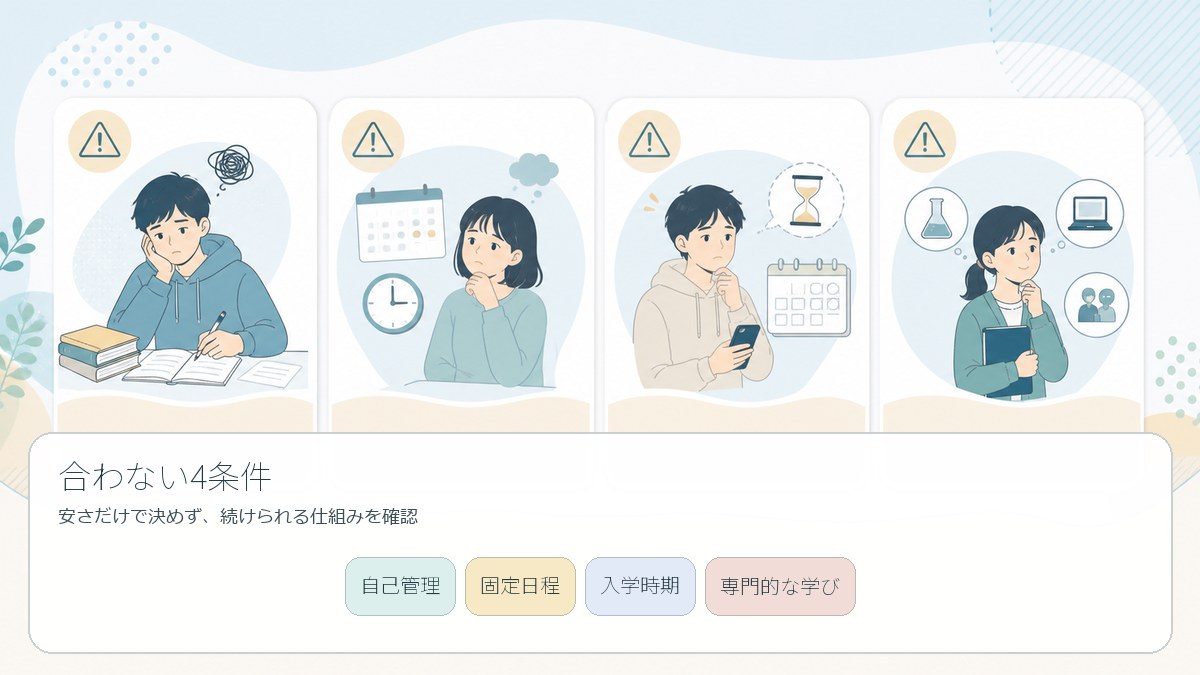公立通信制高校が合わない可能性を確認する4条件
