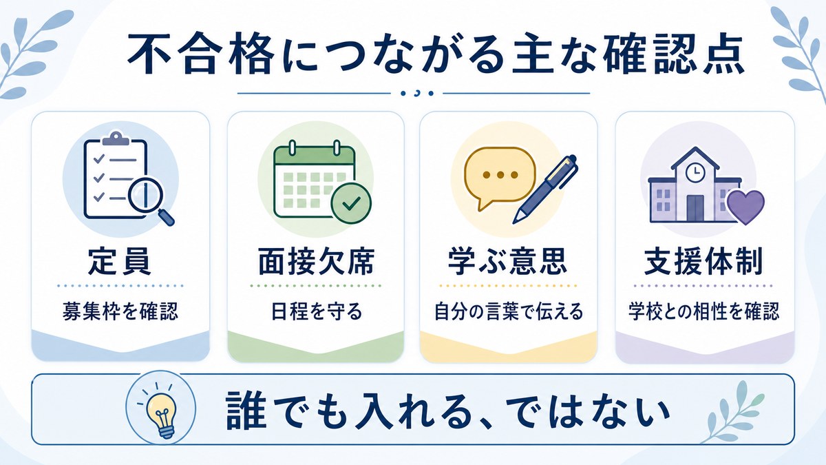 不合格を避けるために確認したい4つのポイント