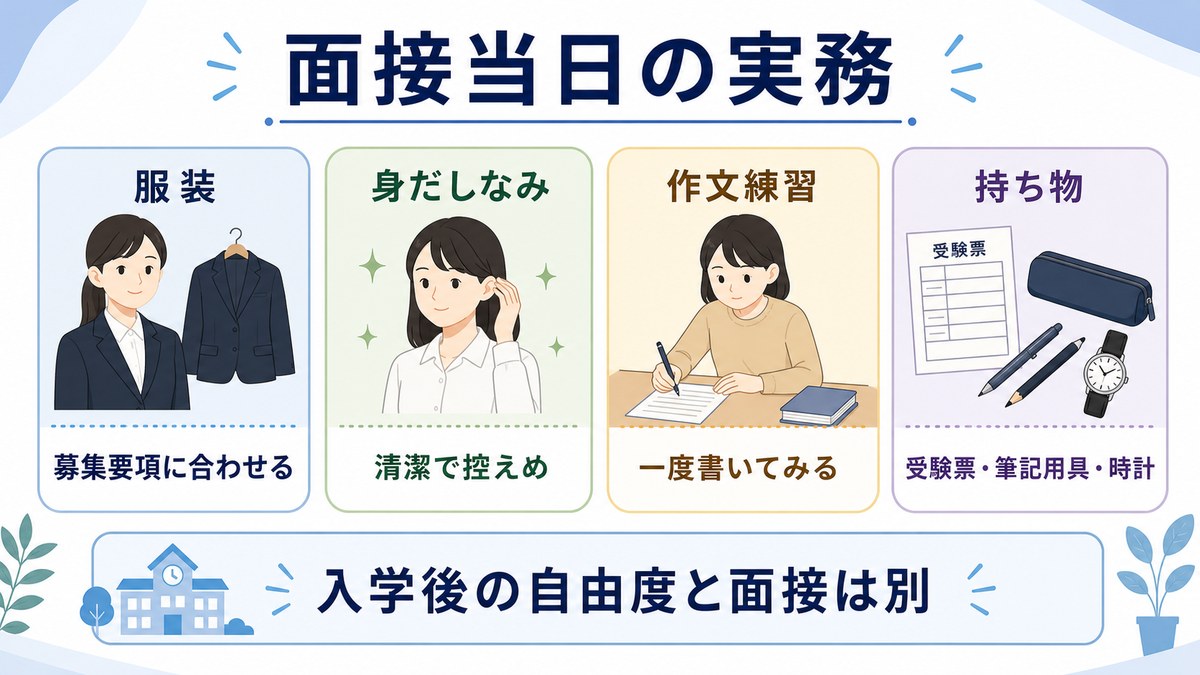 通信制高校入試当日の服装・持ち物・移動の準備