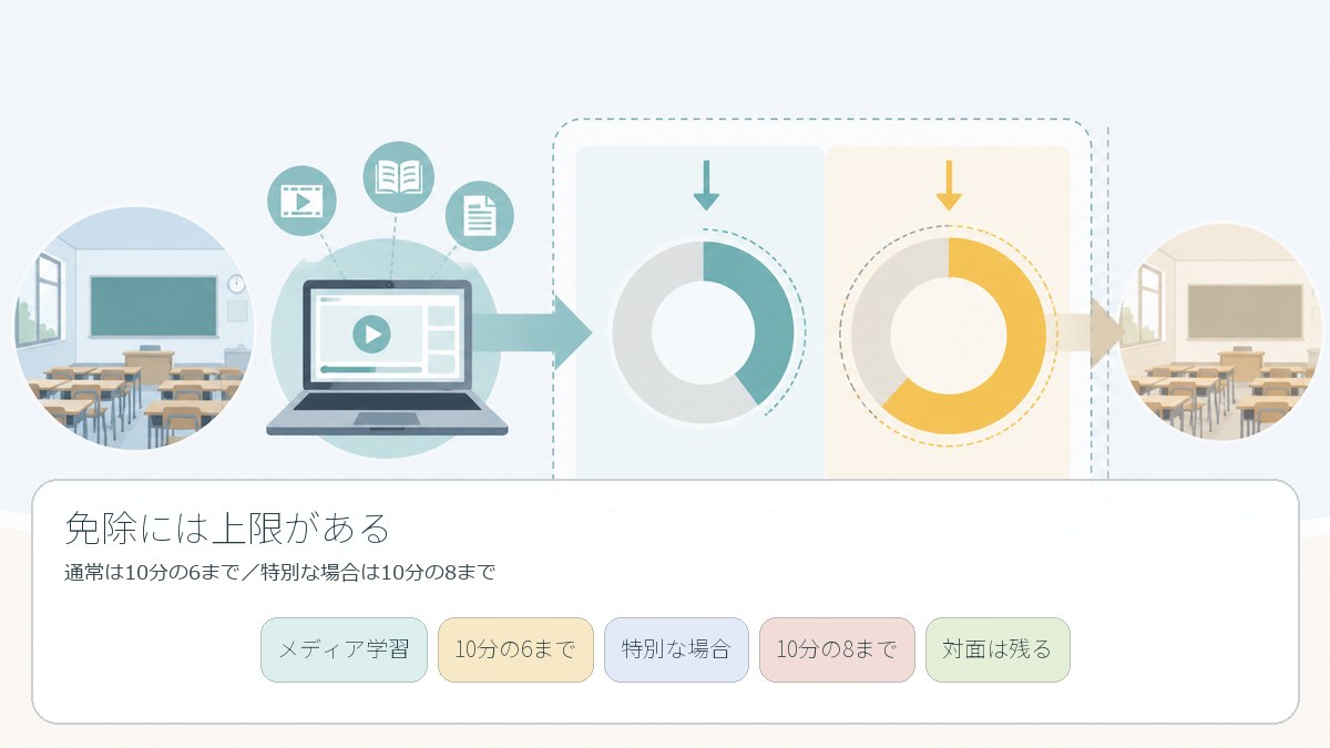 メディア学習による面接指導免除の上限を示す図