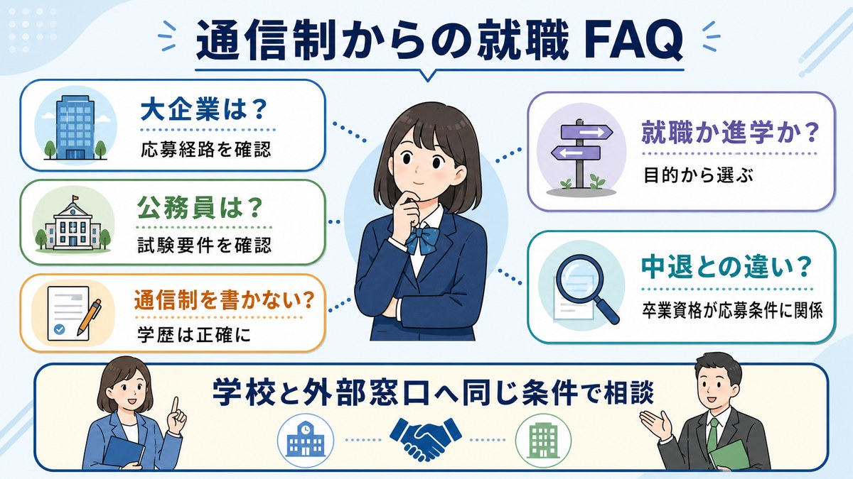 通信制高校からの就職に関するよくある質問