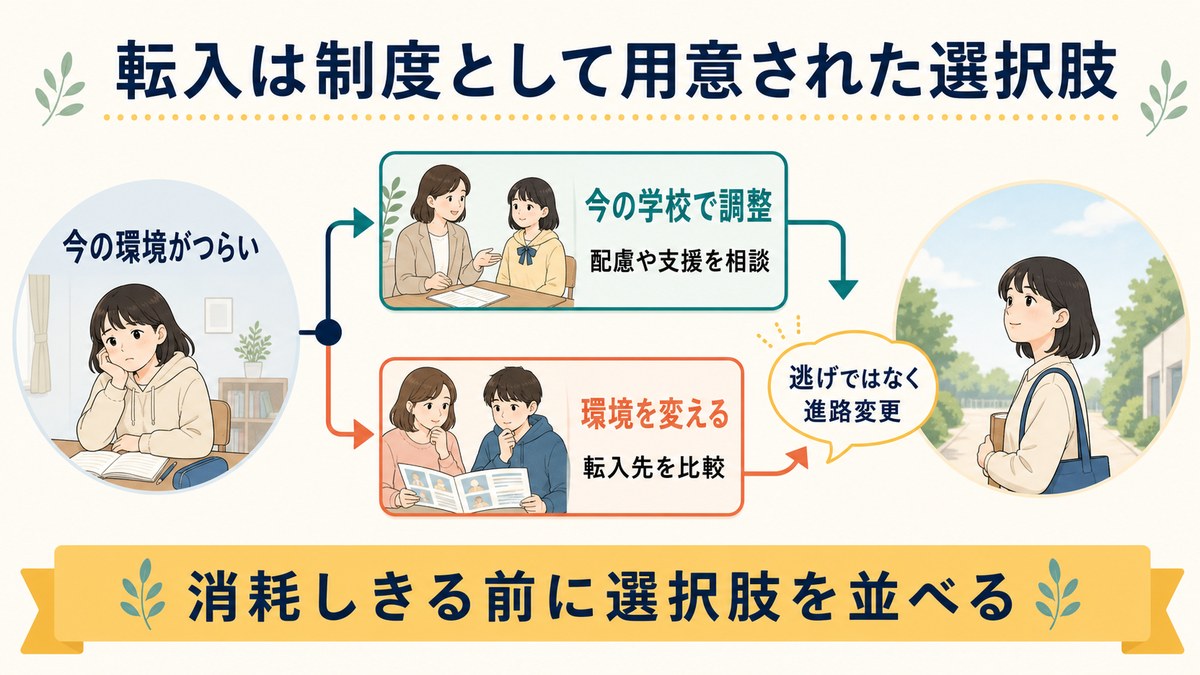 夏休み明けに環境を変える進路変更を本人が選択肢として検討する親子