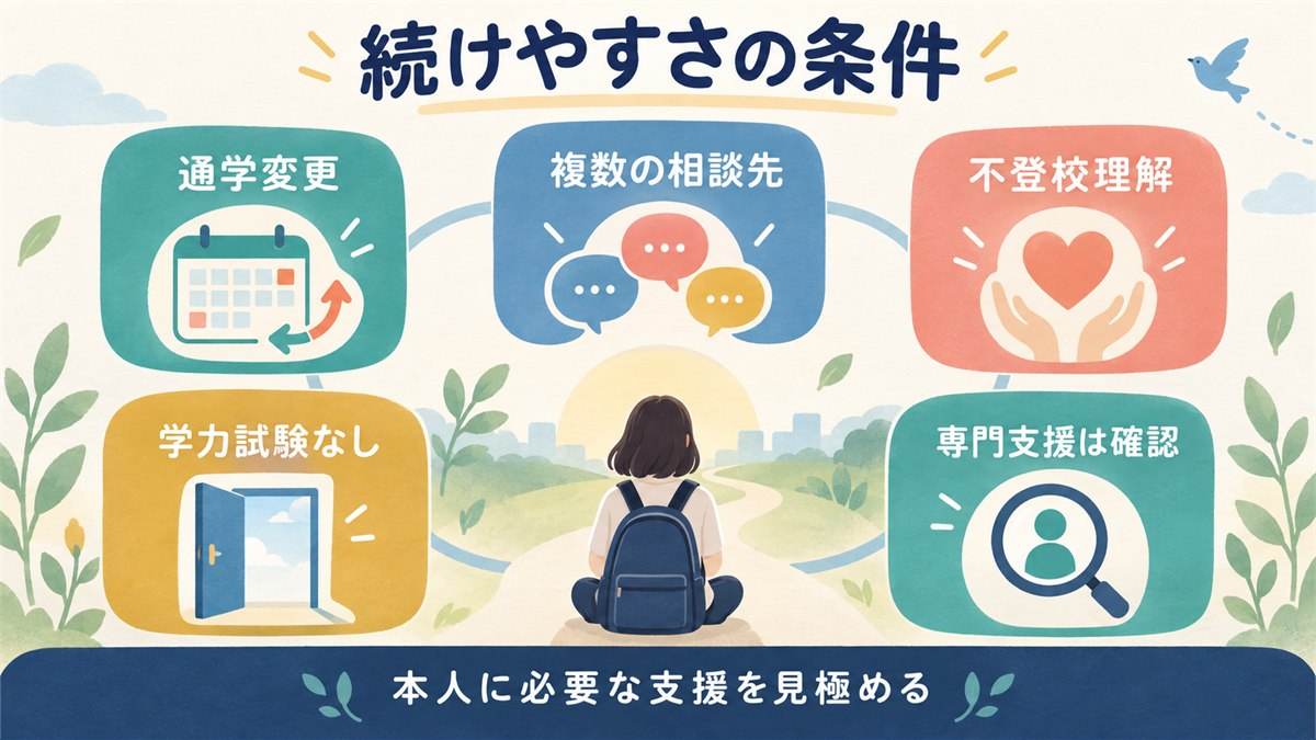 不登校経験のある子が続けやすい条件と専門支援の確認点