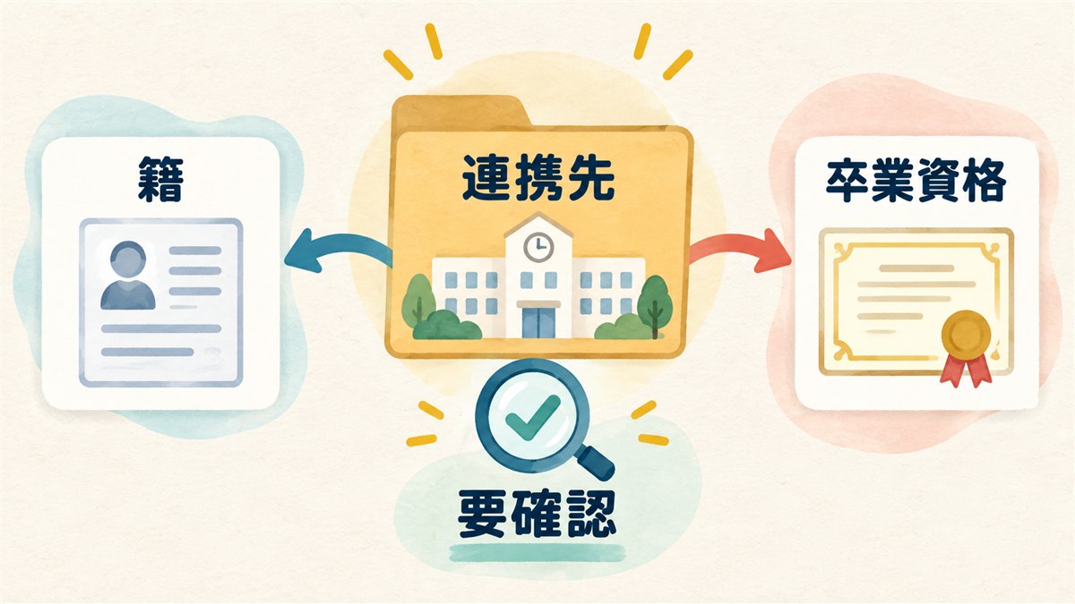連携先の高校によって籍や卒業資格の手続きが変わることを示す図