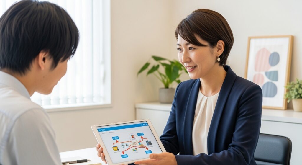 cocorport-career-counseling-support キャリアカウンセラーと相談する利用者