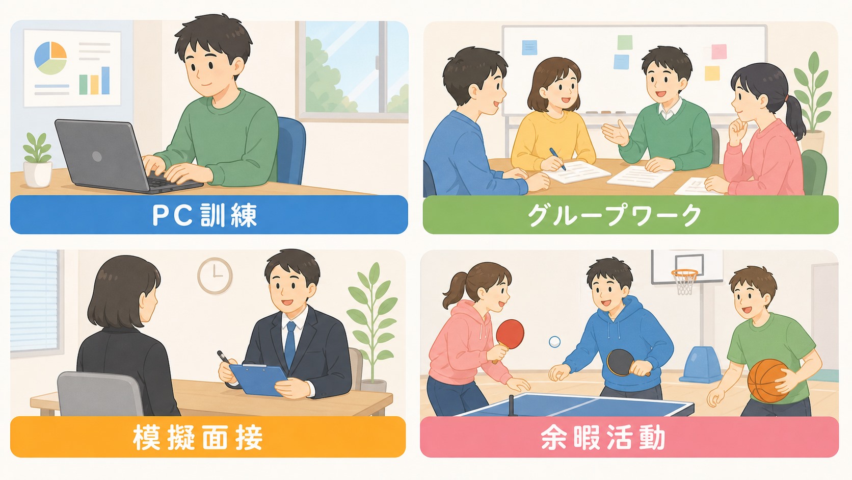 カテゴリ別の主なプログラム内容