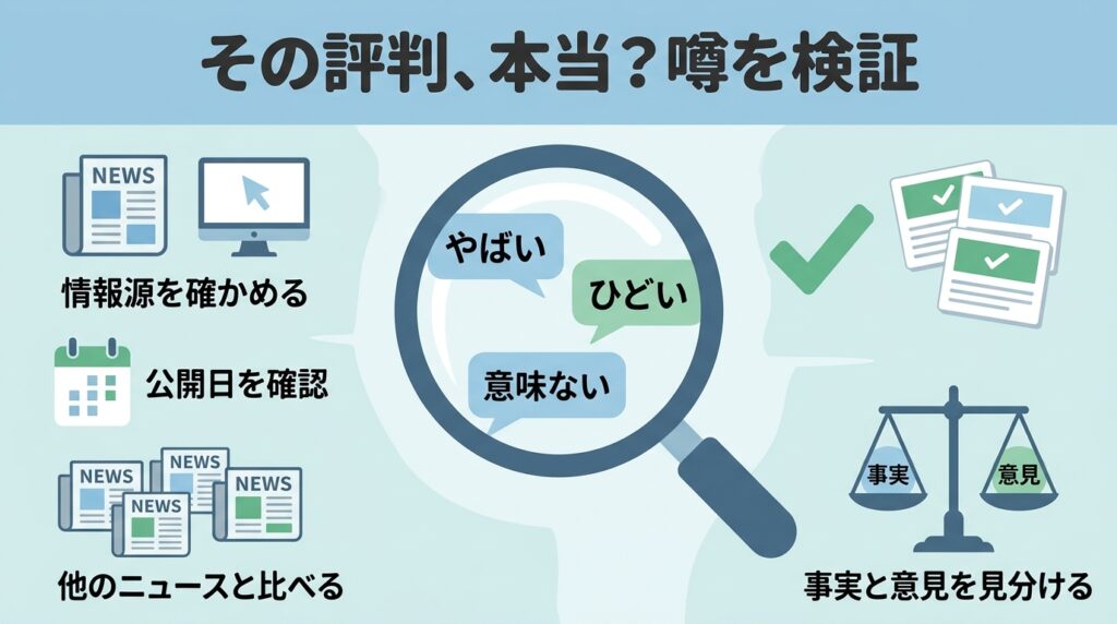 LITALICOワークスの「やばい」「ひどい」などの評判・噂を検証するイメージイラスト