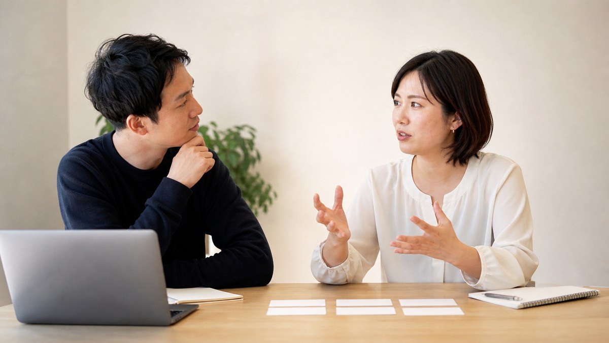 プログラミングができる支援先について相談する日本人の利用検討者
