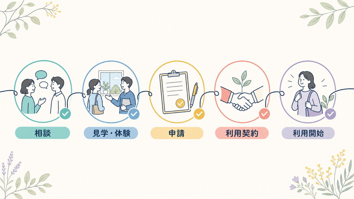 相談から利用開始までの5ステップ