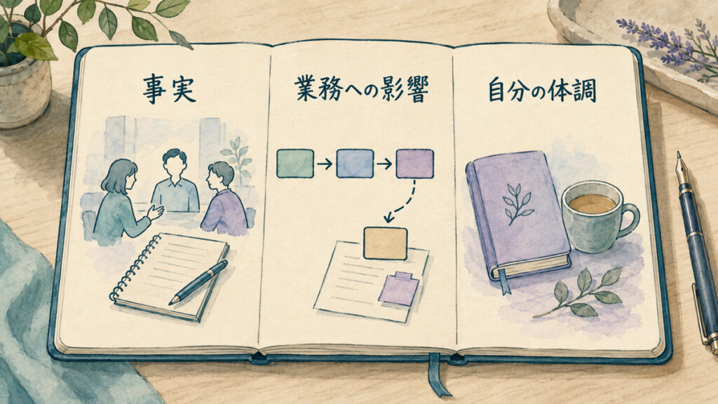 会社への相談前に揃える事実・業務への影響・自分の体調の3つの記録