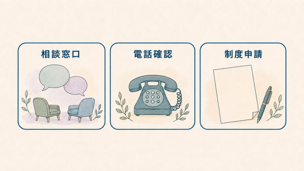 発達障害の検査費用を抑えるための三つの方法を示す図