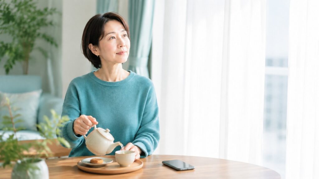 自分の生活を大切にしながら穏やかに朝を過ごす日本人の大人